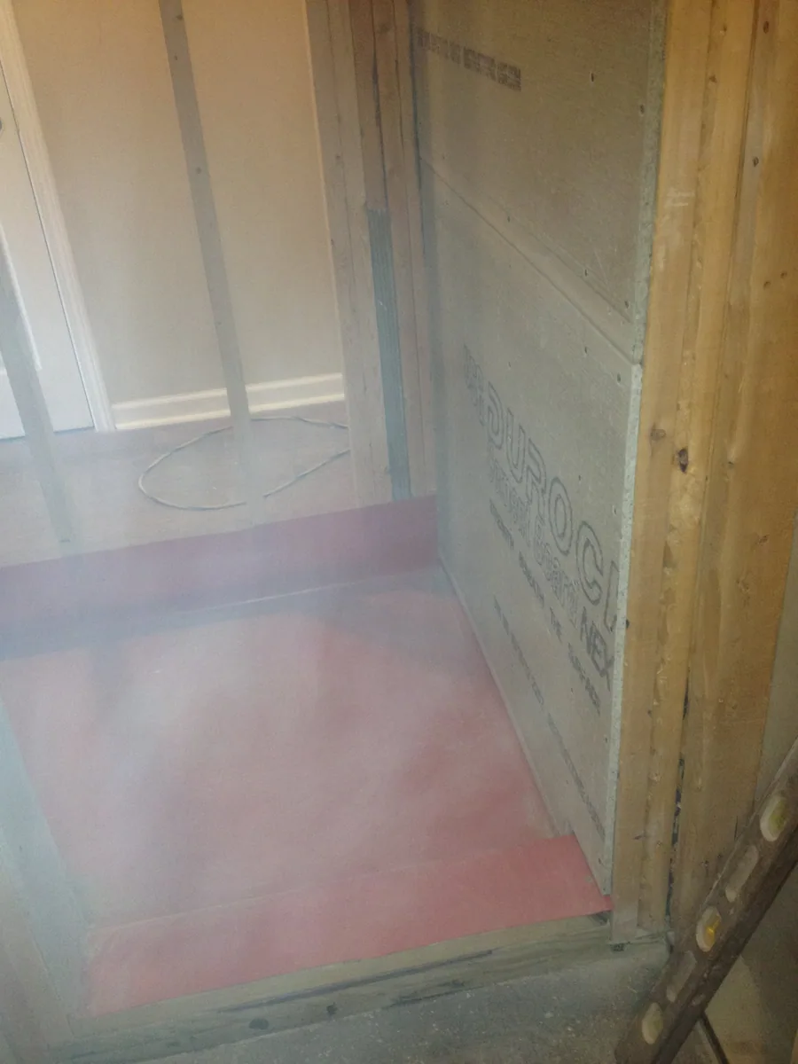 Bathroom wall opened during renovation work